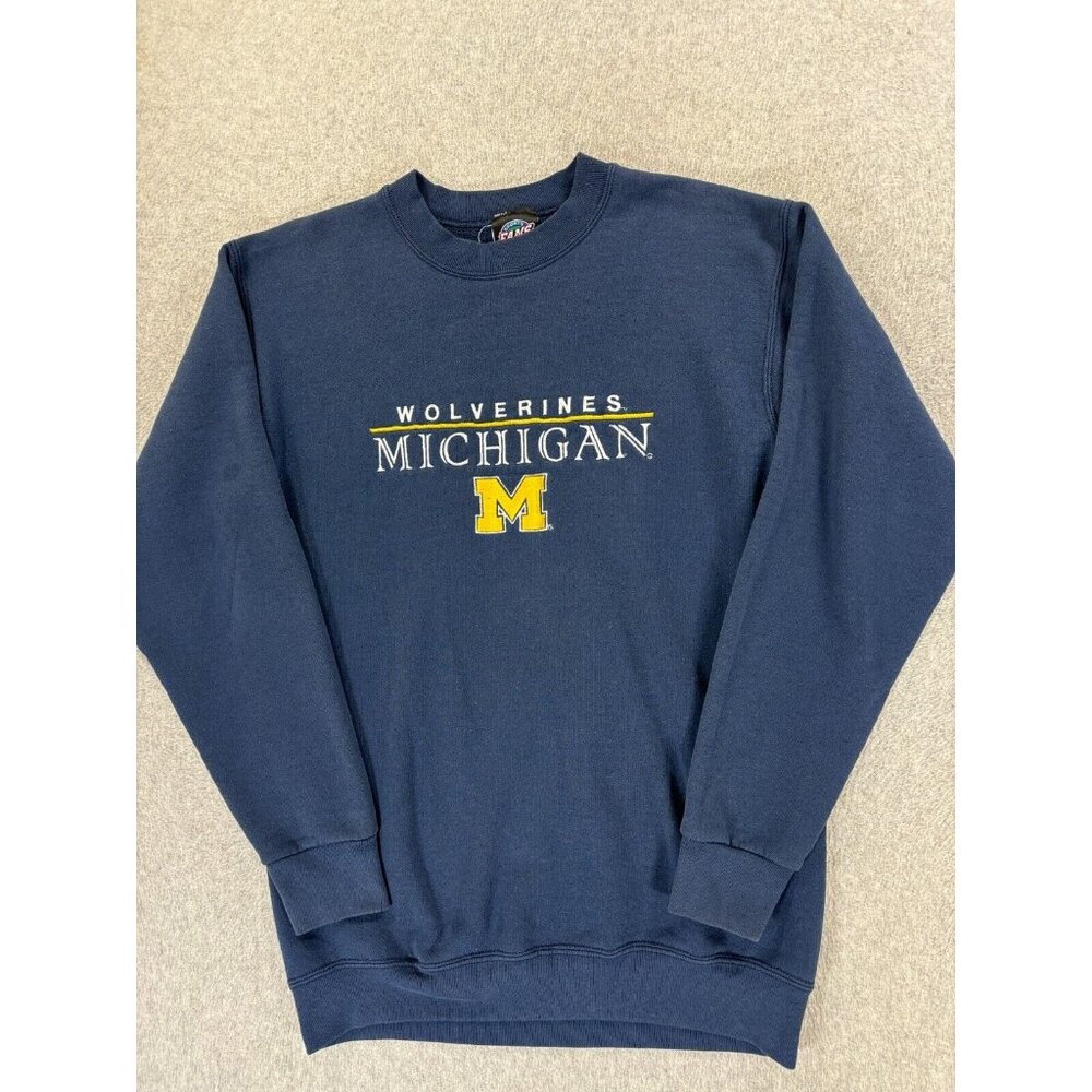 Michigan Wolverines Fans Gear Campus Crew Sweatshirt‎ (Men's Medium) Blue